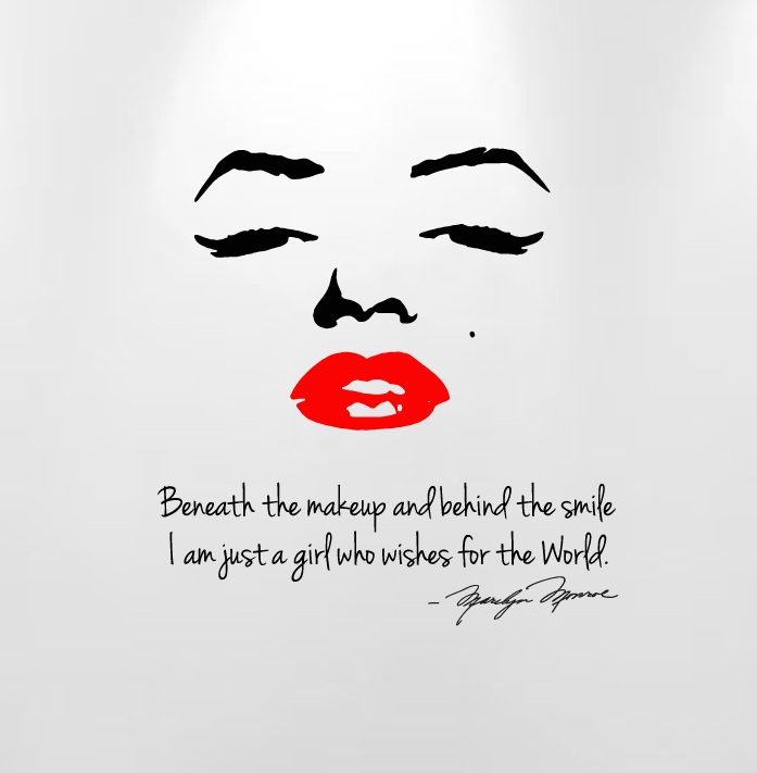 ... the smile I am just a girl who wishes for the world. - Marilyn Monroe